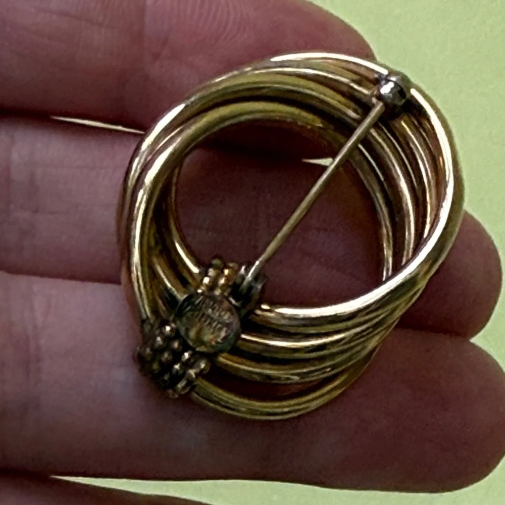 Vintage and Unique 12K Gold-Filled Multi-Hoop Brooch